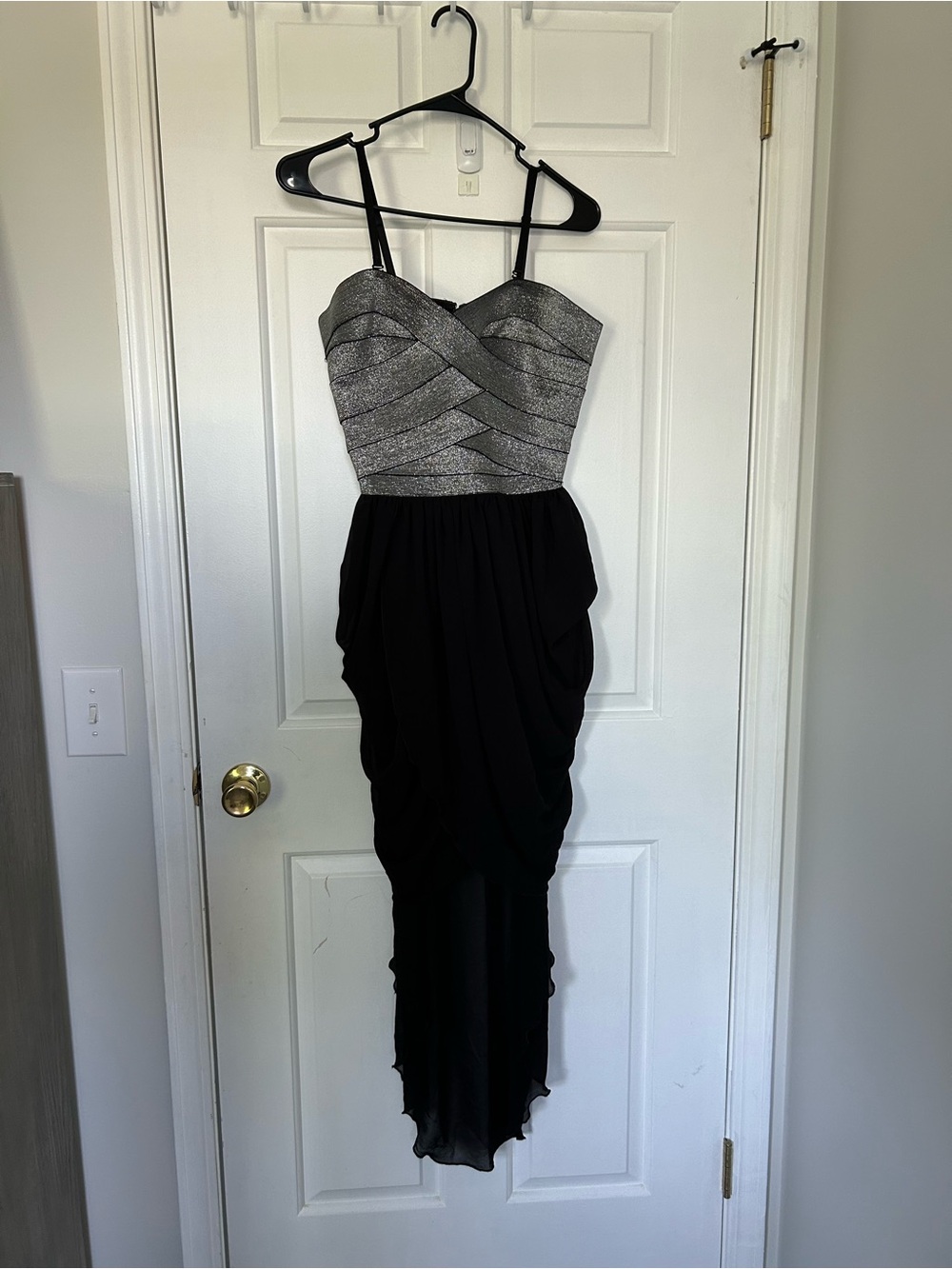 balera Silver & Black High-Low Dance Costume Dress